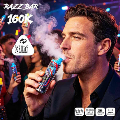 PUFF 160000 RAZZBAR - Lemon Lime, Blue Razz Ice & Strawberry Watermelon