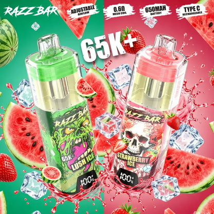Razz Bar 65000 - Puff Rechargeable 16 saveurs disponibles