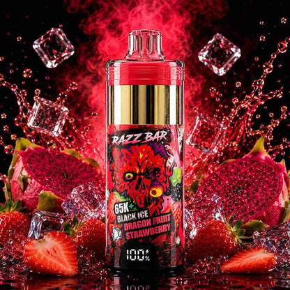 PUFF 65000 RAZZBAR – Schwarzes Eis, Drachenfrucht und Erdbeere