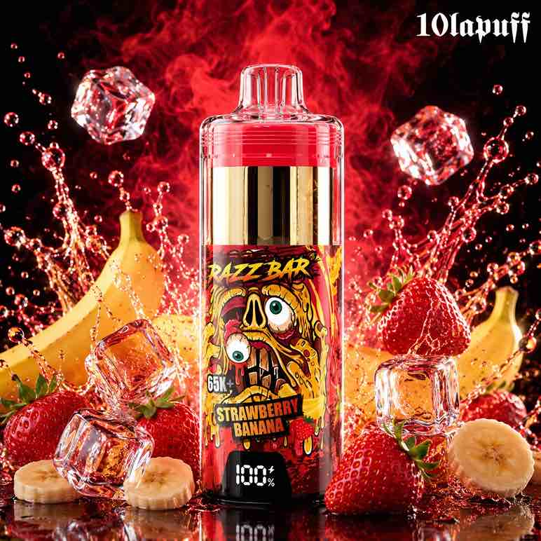 PUFF 65000 RAZZBAR - Jordbær-banan