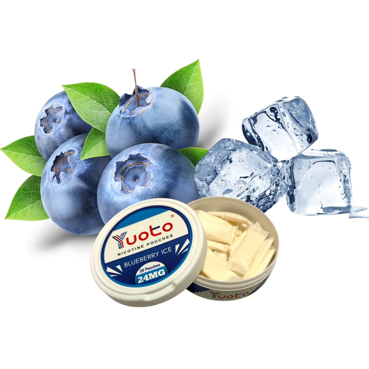 YUOTO SNUS Pouches 24mg - Iced Blueberry Flavor