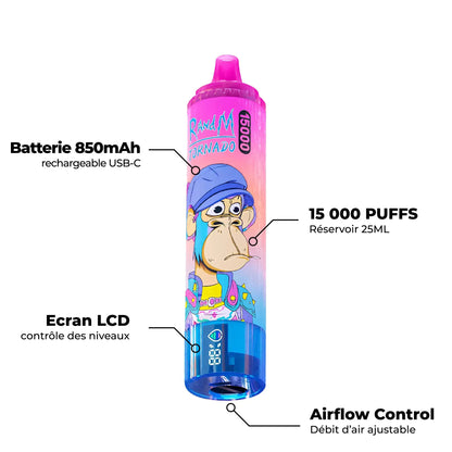 PUFF 15000 TORNADO RandM - 16 parfums - 10lapuff